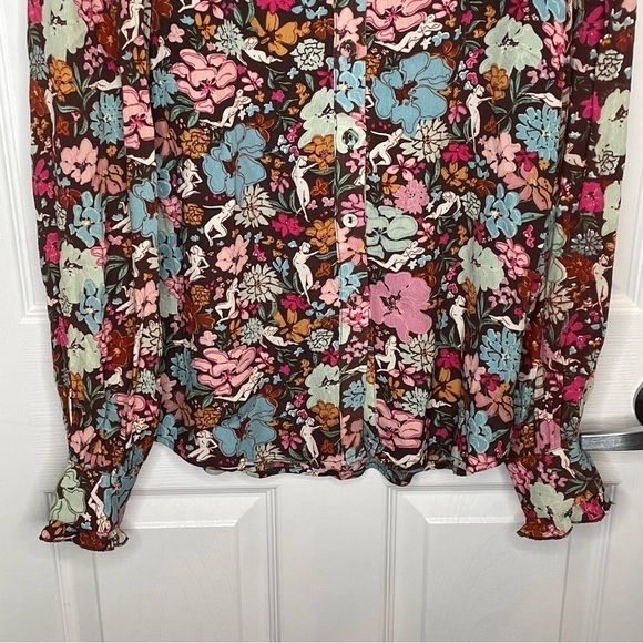 FRNCH Paris Aida Nudie Floral Print Blouse M/L - Picture 4 of 13